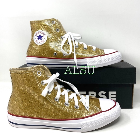 Converse Ctas High Top Gold Kids Sneakers - Picture 2 of 10